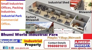 Industrial Shed For Sale in Bhiwandi, Thane 3000 Sqft Bhumi World Industrial Park ajmeria property