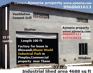 Factory for lease in Bhiwandi,Bhumi World Industrial Park in Pimplas,Commercial property for lease near Thane