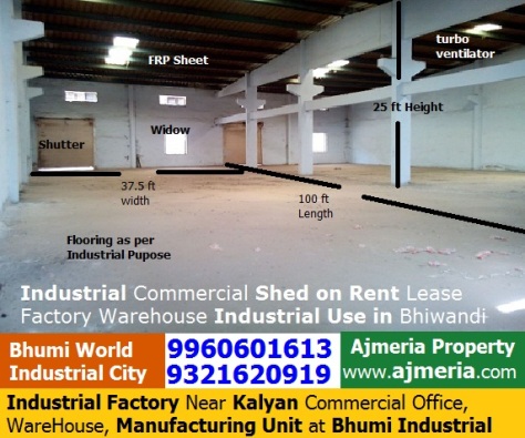 Industrial Factory Near Kalyan Commercial Office, Ware House, Manufacturing Unit at Bhumi Industrial City